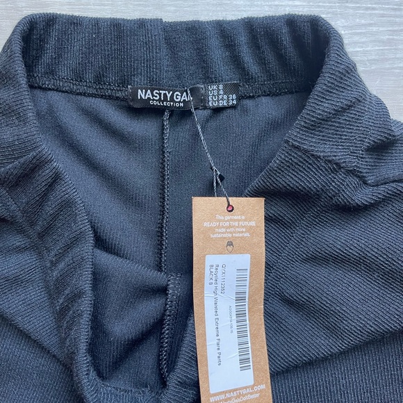Nasty Gal Recycled High Waisted Extreme Flare Pants size 4 - Picture 3 of 6